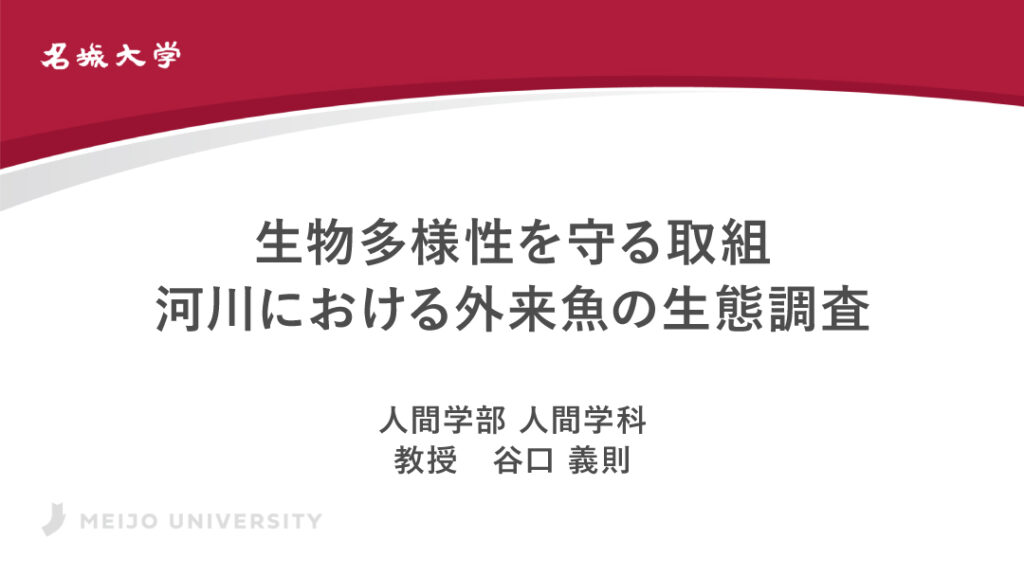 生物多様性を守る取組 河川における外来魚の生態調査