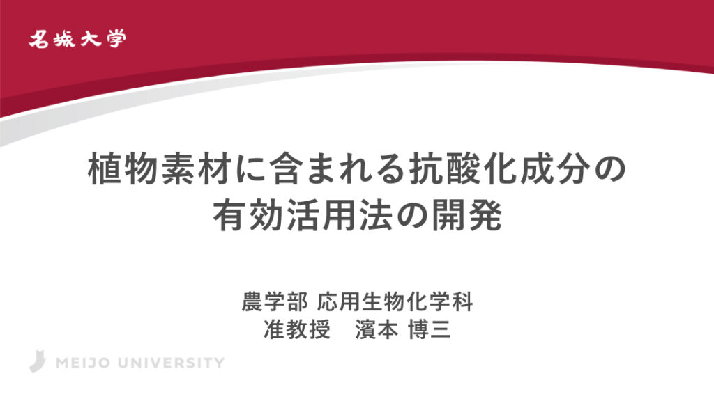 植物素材に含まれる抗酸化成分の有効活用法の開発