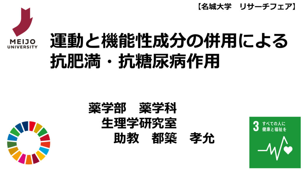運動と機能性成分の併用による抗肥満・抗糖尿病作用