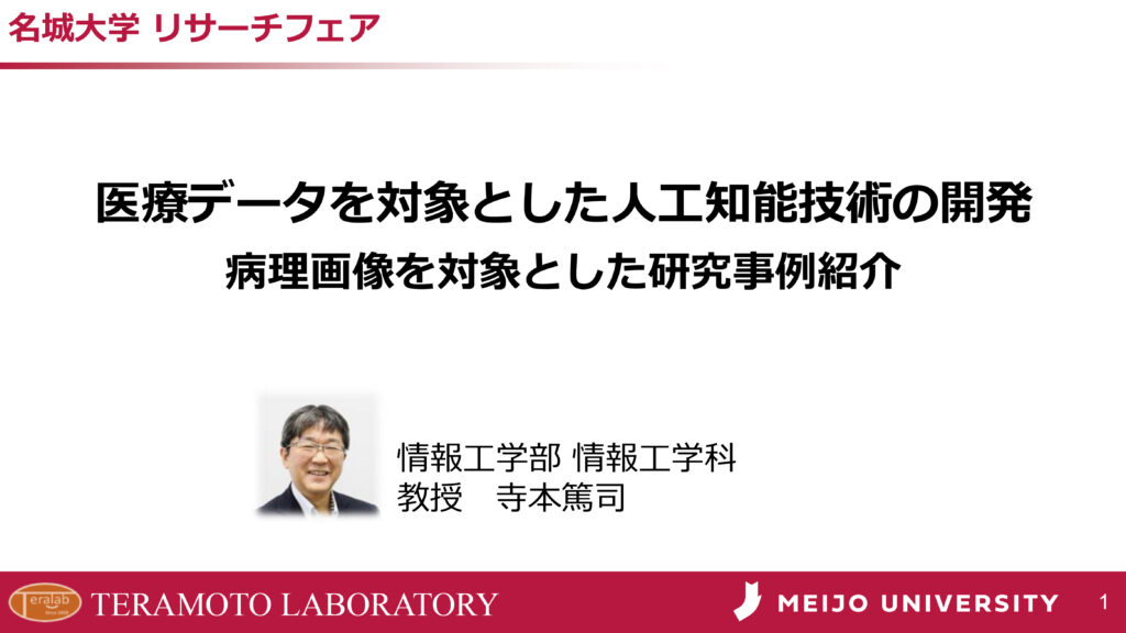 医療データを対象とした人工知能技術の開発　病理画像を対象とした研究事例紹介